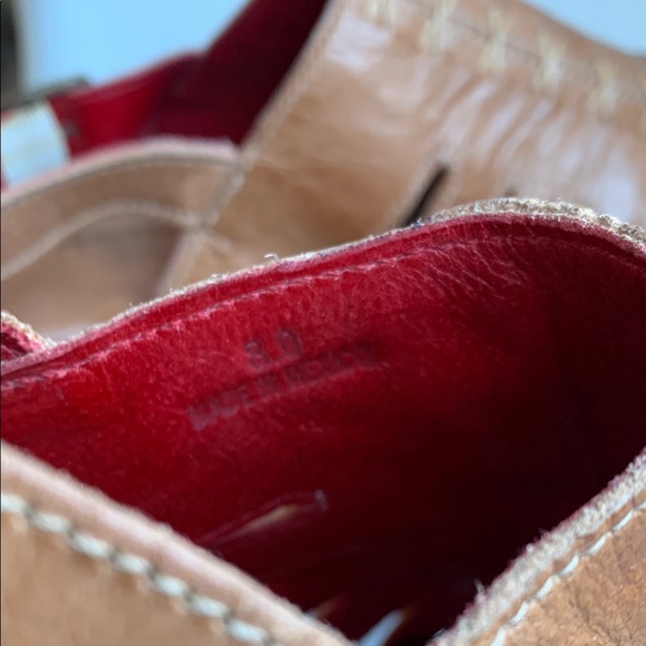 New Free People Bed Stu Tan Leather Platform Sandals Slingback Heels Clogs Sz 8 - Picture 10 of 11